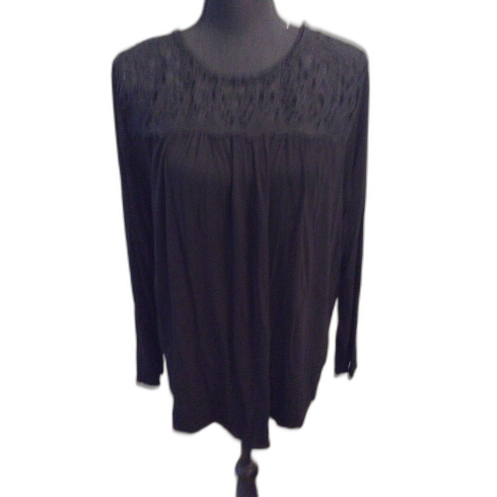 Philosophy Black lace Long sleeve Top Size XXL Plus Women's